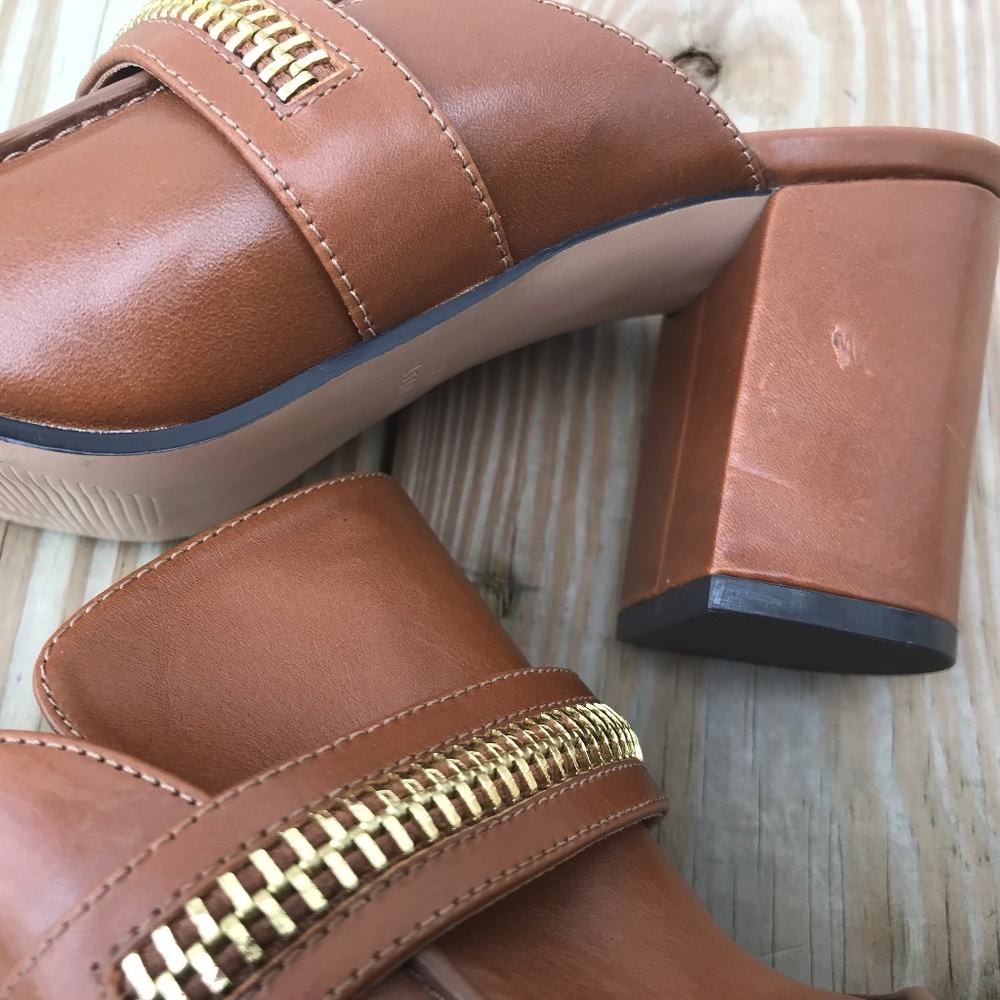 Nine West Women Sandal Gerri Peep-Toe Leather Mule - Picture 6 of 8